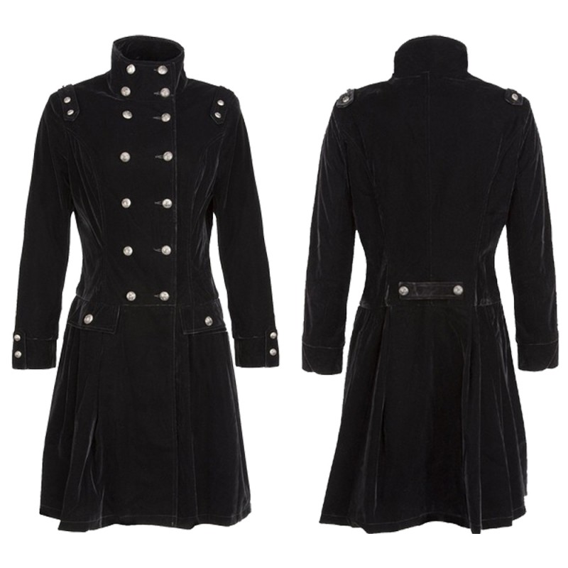 Women Gothic Long Coat Jacket Velvet Steampunk Aristocrat Alternative Fashion Style